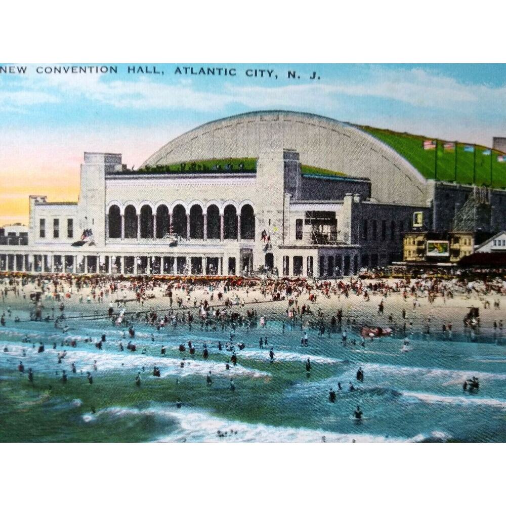 Atlantic City Postcard New Convention Hall Circa 1929 New Jersey Fred Hess 7397